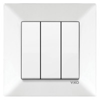Выключатель трехклавишный белый VIKO MERIDIAN 90970068-WH